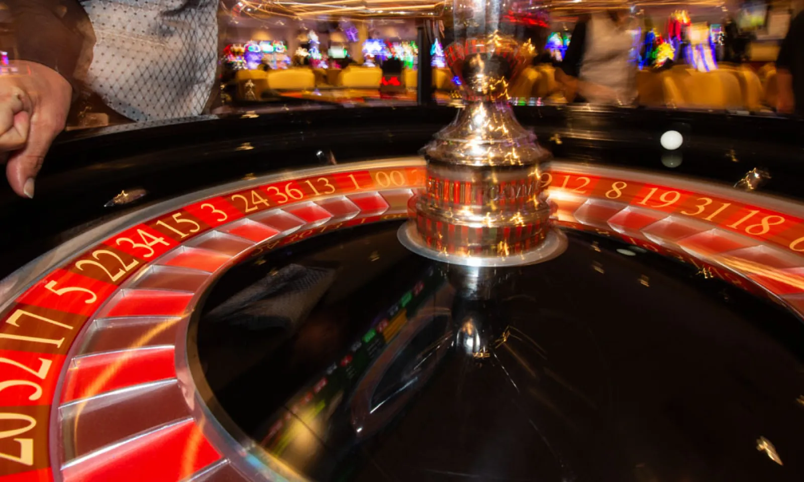 Closeup of a spinning Roulette wheel