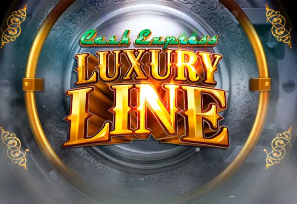 Cash Express Luxury Line slot game logo with glowing gold text and ornate metallic background at Little River Casino Resort in Manistee, Michigan