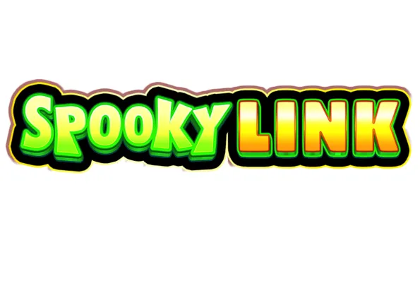 Spooky LINK slot game logo with glowing green and yellow text on a dark background at Little River Casino Resort in Manistee, Michigan