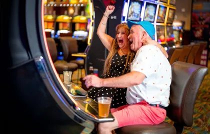 People playing slot machines in Little River Casino Resort