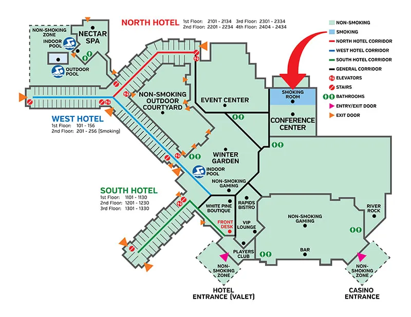 Map of Little River Casino Floor