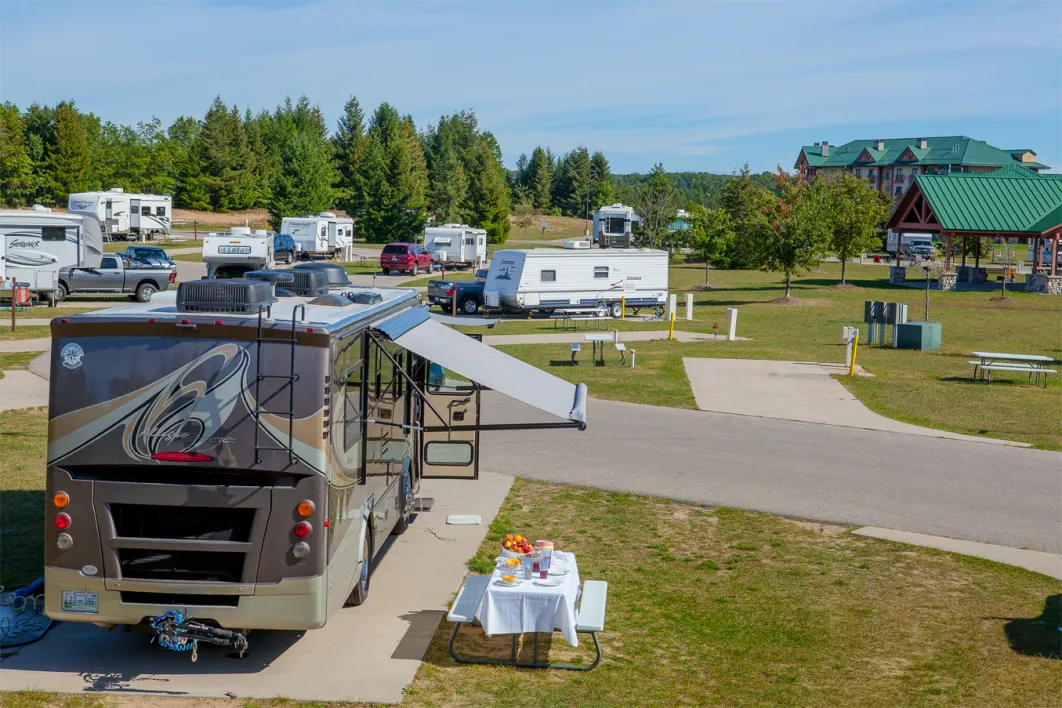 aerial view of Little River RV Park